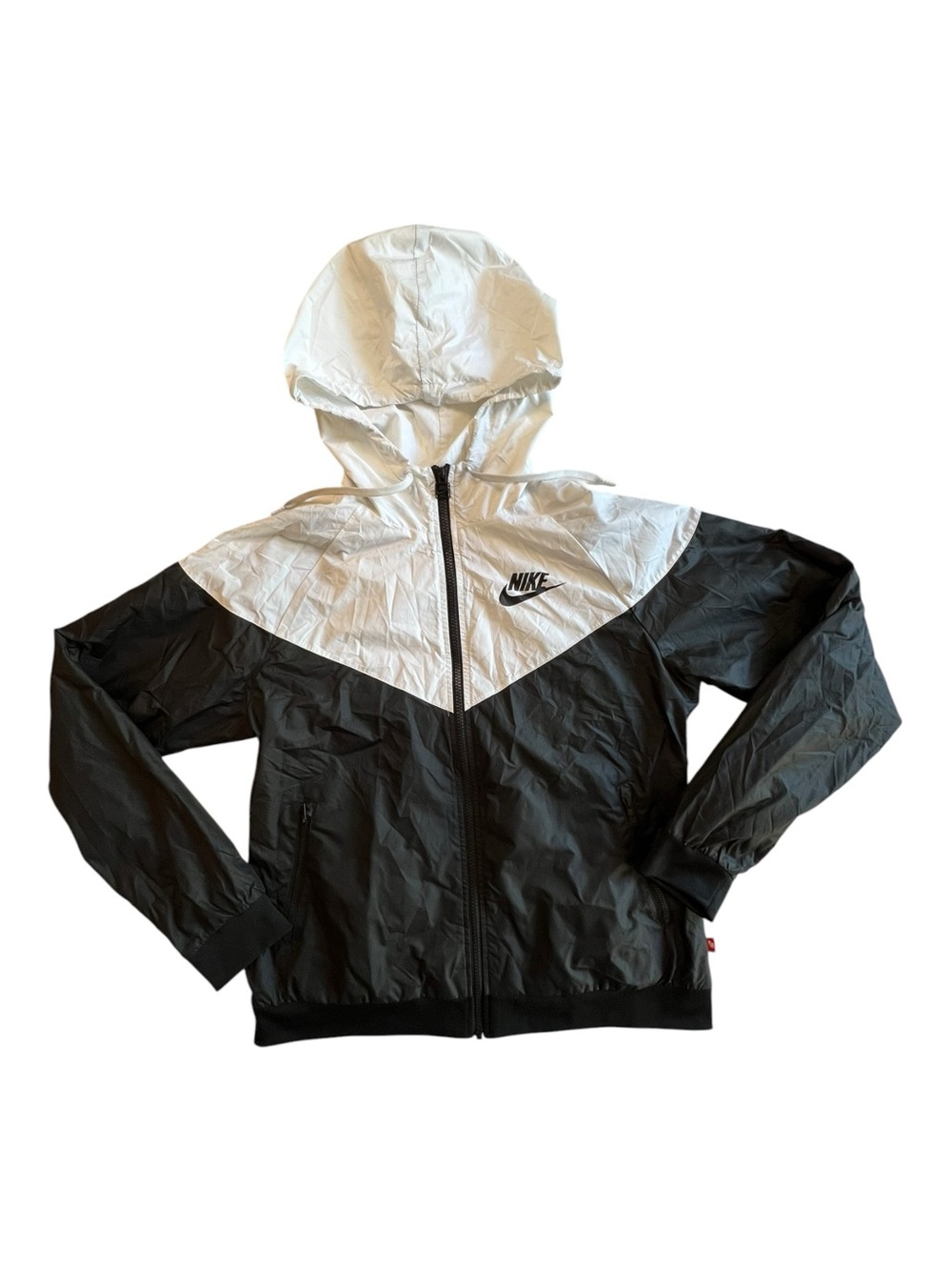 Nike Women's Windrunner Jacket Black and White Size Medium Windbreaker